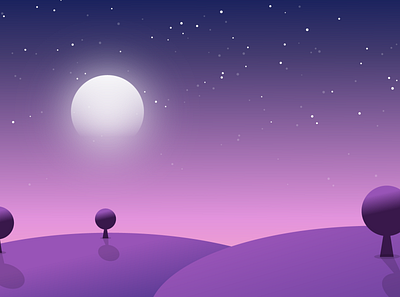 Smooth Gallery Design animation design flat illustration lightning minimal moonlight shadows shapes smoothies star ui vector violet