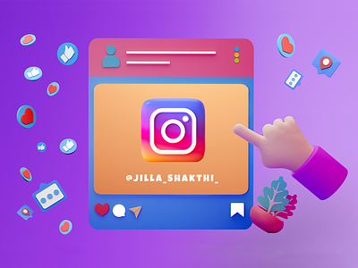 Instagram Lovers 3d 3dmodeing blender branding branding design design flat instagram layers lovely smooth animation supporters ui ux website