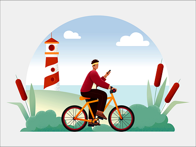 Early Morning Cycling banner design clarity colorful concept design creative design cycling design framebyframe look and feel morning routine nature illustration smooth animation styleframe ui ux vector illustration vibes website design weekends weeklywarmup