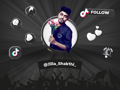 TIKTOK Poster 3d animation blackandwhite blender branding design dribbble best shot expressions fancy fantasy followers illustrator likeforlike lovecraft photography poster design smooth animation supporters trendy design ui vector