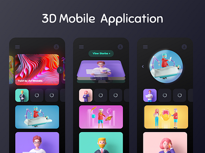Mobile App 3D Concept 3d 3d animation 3dmodeing blender concept design dribbble best shot illustration smooth animation ui ux