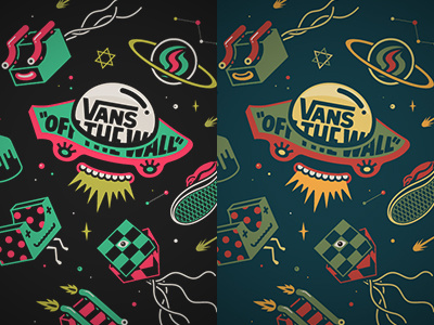 Vans planet people illustration skateboard tee vans