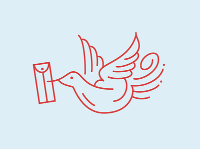 Postal bird design illustration logo