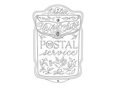 Protect the USPS calligraphic calligraphy design hand drawn hand lettering handlettering illustration logo usps vector