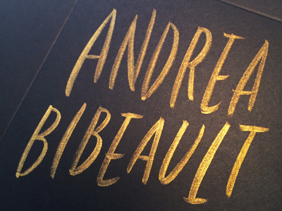 Gold brush lettering