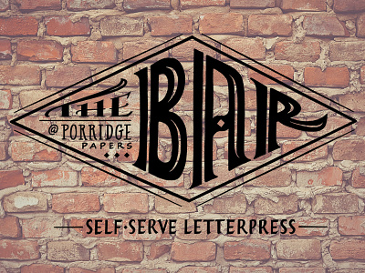 The Bar logo hand drawn hand lettering