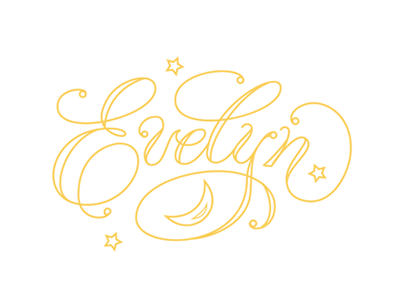 Evelyn hand drawn hand lettering vector lettering