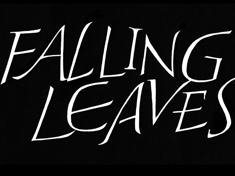 Falling Leaves roman letters calligraphic hand lettered calligraphy hand lettering pointed brush