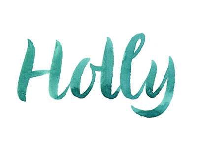 Holly's birthday brush lettering handlettering lettering watercolor