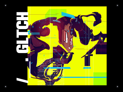 'Gltch' abstract art character design characterdesign design illustration portrait illustration sci fi technology