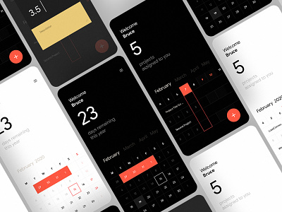 Concept andoid calendar interface material minimal mobile ui ux