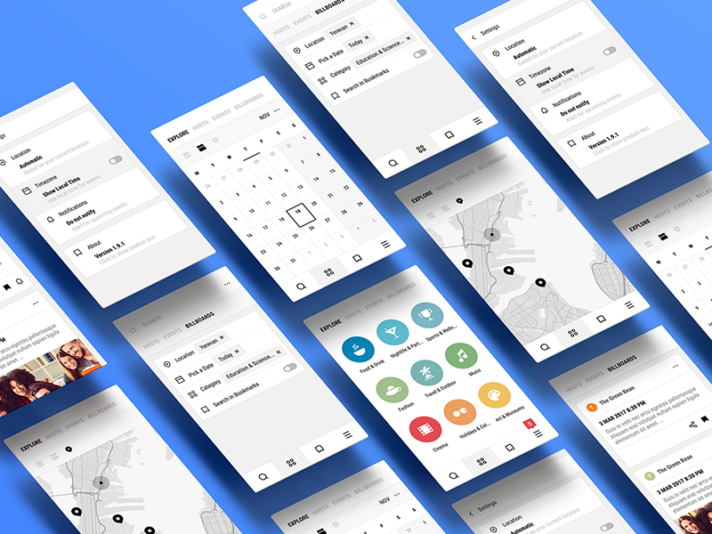 Perspective App Screens minimal ux ui mobile material iphone ios interface andoid
