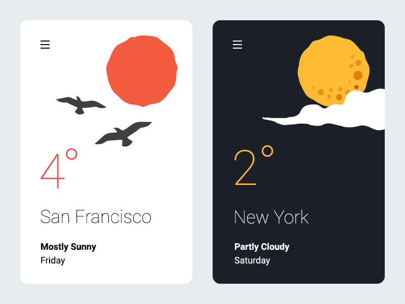 Simple Weather UI Concept cloud sun moon ui weather