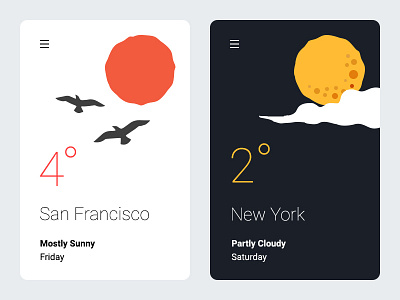 Simple Weather UI Concept cloud moon sun ui weather