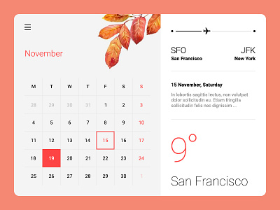 Calendar UI Concept
