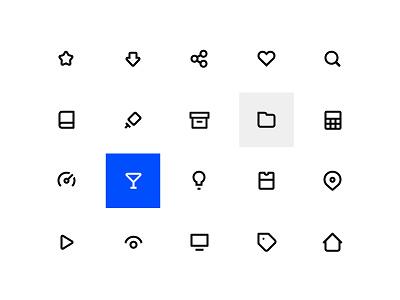 Simple icon set design icon material minimalist outline set