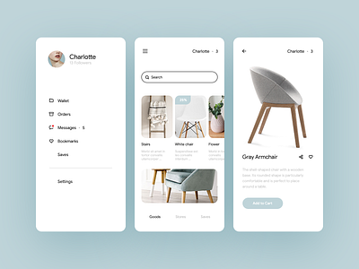 Store app UI material minimal mobile ui ux