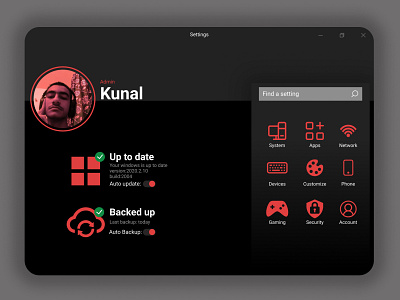 windows settings redesign app branding dailyui dailyuichallenge design flat icon minimal ui ux