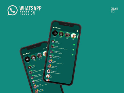 whatsapp redesign app branding dailyui dailyuichallenge design flat minimal ui ux