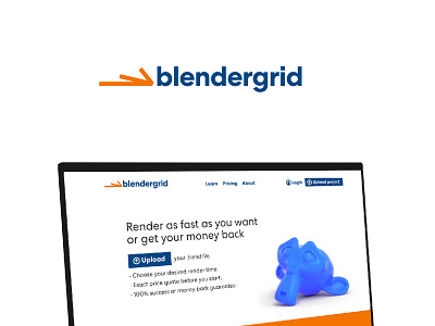 blendergrid blender branding design fast logo rendering sans serif speed technology user experience user interface website