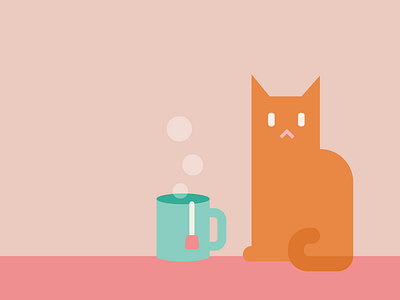 Cats and Tea cat illustration tea vector