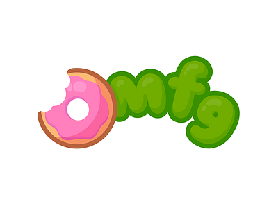 Oh My Fat Guy Logo bubble doughnut logo omfg video game