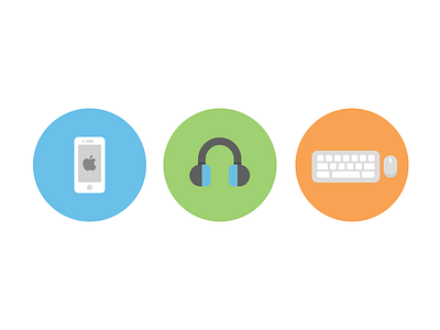 Flat Design Icons flat headphones icons iphone keyboard minimal mouse