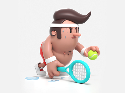 Tennis Dude 3d character cartoon character design maya 3d modo