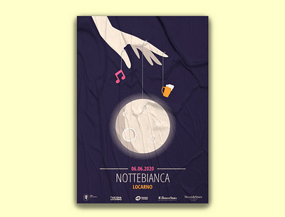 poster event "nottebianca" design illustration illustrator poster