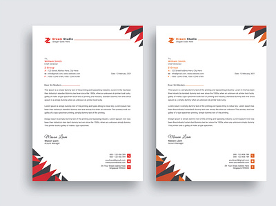 Letterhead Design Template - Stationery Design 2021 letterhead branding design brochure business card business card design card design corporate identity corporate letterhead letterhead template namecard design professional professional card stationery three dimensional