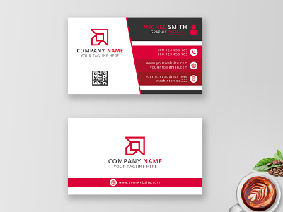 Professional Business Card - Business Cards - Stationery Design 2021 letterhead agency anchors branding design business business card business card design card clean colorful company corporate corporate identity creative dark grey marketing namecard design photoshop professional business card professional card