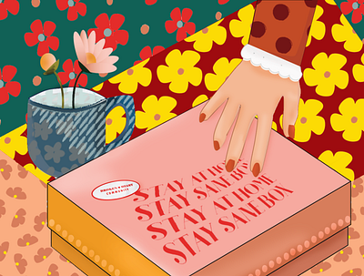 Stay Home Stay Sane floral graphic design illustration