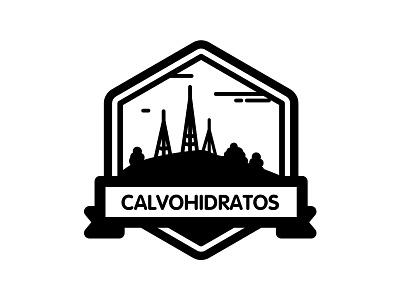 "Calvohidratos" running team black brand design icon logo logo design patch runner