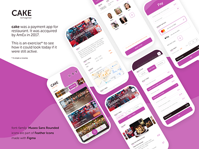CAKE reimagined app design bookings design hospitality mobile app payment restaurant ui