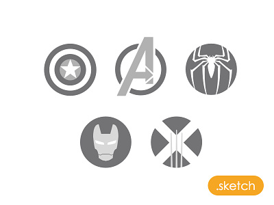 Marvel Icons - Sketch file america avengers captain free freebie icon man marvel sketch sketch app spider superhero
