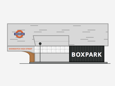 Shoreditch/Boxpark London city icon illustration london metro underground web