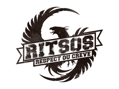 Ritsos phoenix bird dirty grunge hardcore logo phoenix
