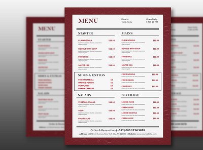 Restaurant Food Menu banner ads branding design flyer flyer design food menu illustration logo menu menu design professional flyer vector