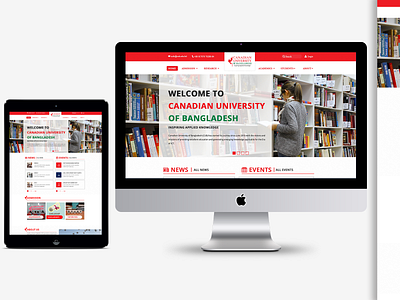 Website design for canadian university of bangladesh design illustration infographics minimal ui ux vector web website design
