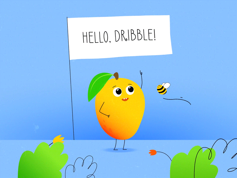 Hi, Dribbble! animation animation 2d animation after effects blue character animation character design food animation food illustration food store fruit app fruit illustration green hello hello dribbble hellodribbble illustration mango languages motion graphic motion graphic design motion graphics