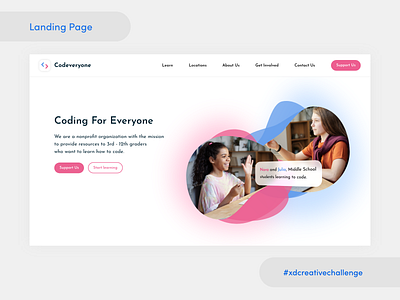 Landing Page ui ux xdcreativechallenge xddailychallenge