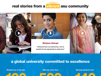 Homepage concept for Arizona State University