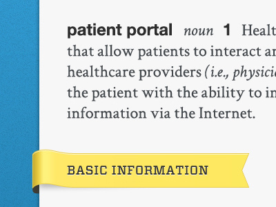 What is a Patient Portal? Definition/ribbon blue definition dictionary gold healthcare medical ribbon vitesse