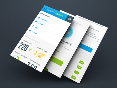 Lighter Footprints Mobile UI Screens app badge dashboard game interface leaderboard menu mobile ranking responsive ui web app