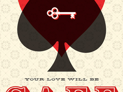 Your love will be safe with me V2 bon iver heart lyrics music pattern poster spade
