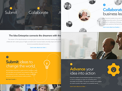 Concept for The Idea Enterprise website arizona asu collaboration corporate homepage ideas innovation marketing responsive university web design website