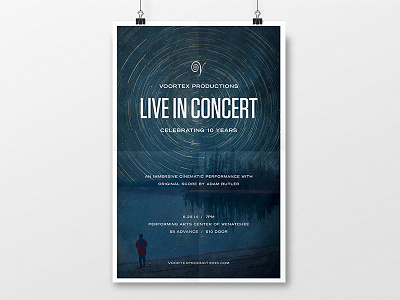 Voortex Productions Live in Concert Poster 11x17 concert concert poster flyer gig poster instrumental rock music post rock poster print show poster tabloid