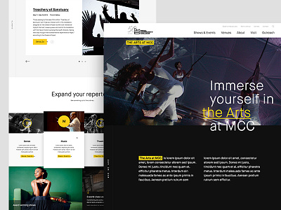 The Arts at MCC Website Art Direction art art direction contemporary dance events homepage music web design website