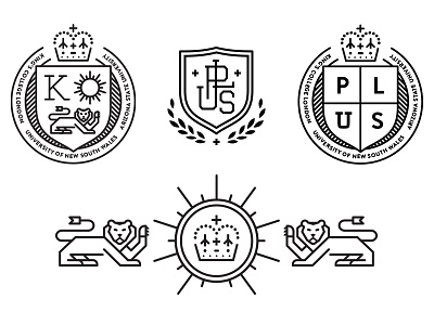 Badge/Crest Logo Options alliance badge coat of arms crest crown education griffin lion logo monogram shield stroke