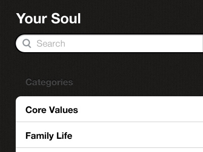 Need to do some soul searching? There's an app for that. app black concept iphone ui